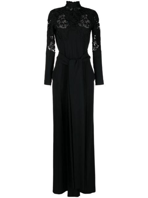 guipure-lace high-neck jumpsuit by ELIE SAAB