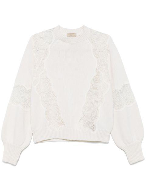 lace-inserts sweater by ELIE SAAB