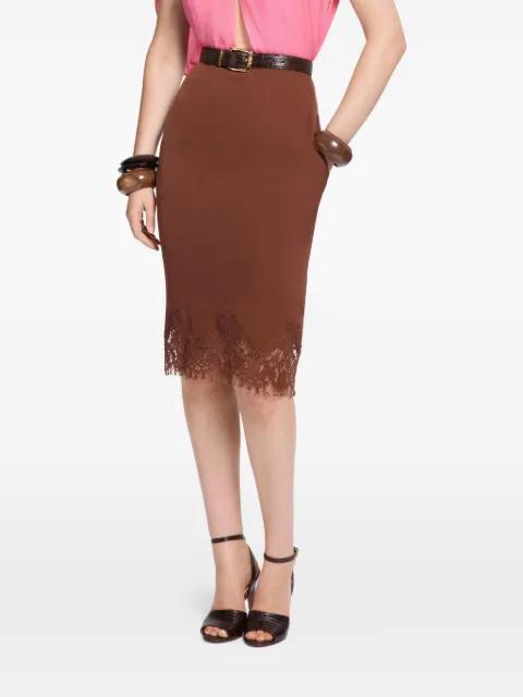 lace mid-length pencil skirt by ELIE SAAB