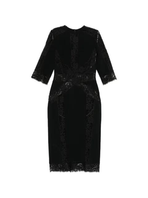 lace-panel midi dress by ELIE SAAB