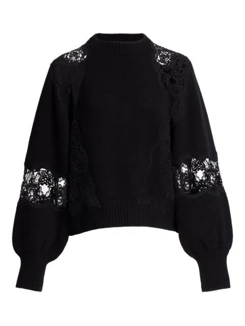 lace-panel sweater by ELIE SAAB