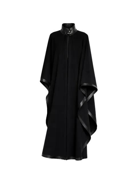 leather-trim cape by ELIE SAAB