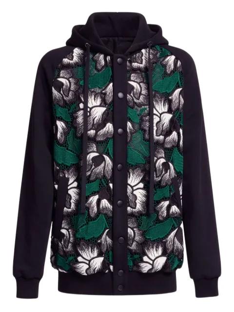 long-sleeve macramé hoodie by ELIE SAAB