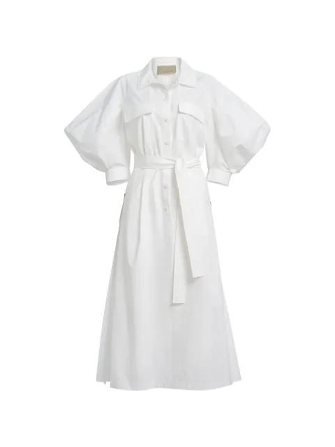 pleated puff-sleeve dress by ELIE SAAB