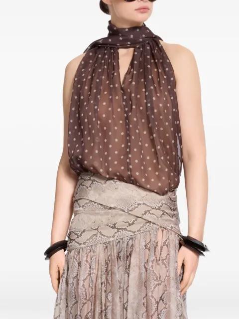 polka-dot chiffon top by ELIE SAAB