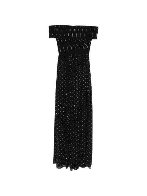 polka-dot off-shoulder maxi dress by ELIE SAAB