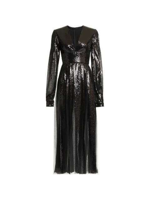 sequin-embellished  V-neck midi dress by ELIE SAAB
