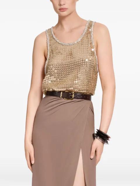 sequin-embellished crystal-trim tank top by ELIE SAAB