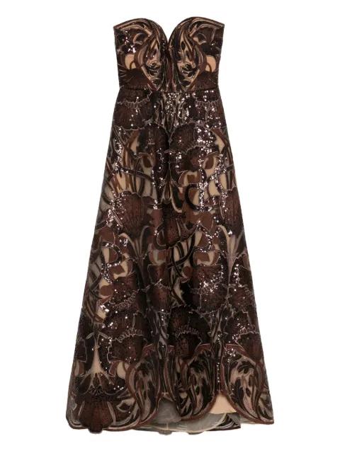 sequin-embellished embroidered maxi dress by ELIE SAAB