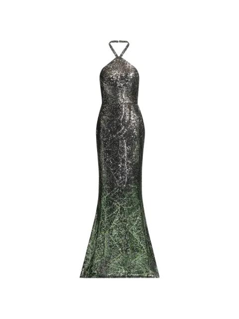 sequin-embellished halter-neck maxi dress by ELIE SAAB