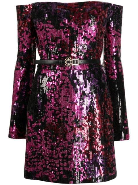 sequin-embellished off-shoulder minidress by ELIE SAAB