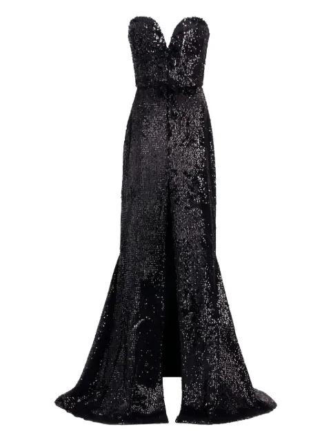 sequin-embellished strapless maxi dress by ELIE SAAB