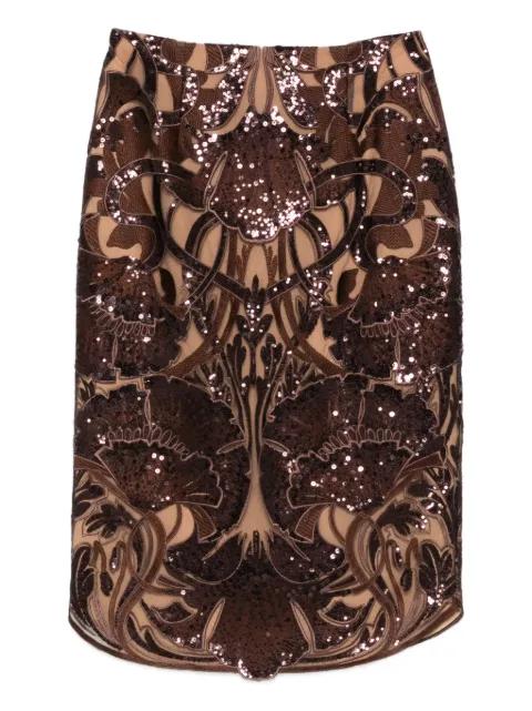 sequin floral midi skirt by ELIE SAAB