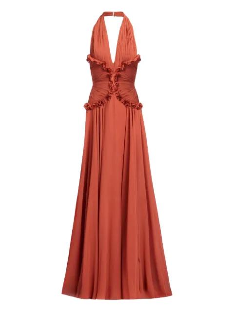 silk v-neck maxi dress by ELIE SAAB