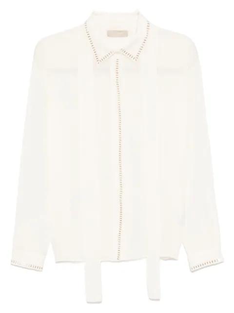 stud-embellished silk shirt by ELIE SAAB
