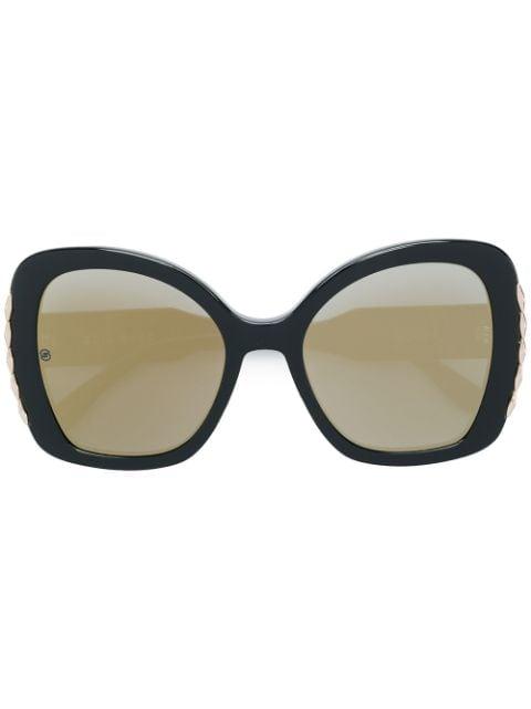 trim detail oversized sunglasses by ELIE SAAB