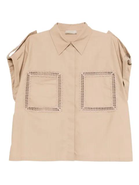 trim-embellished poplin shirt by ELIE SAAB