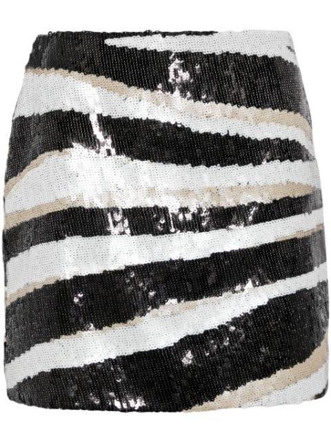 zebra-print sequin-embellished miniskirt by ELIE SAAB