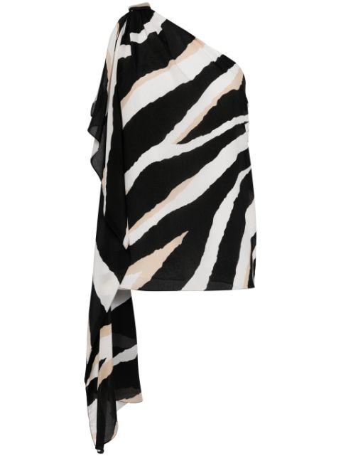zebra-print silk top by ELIE SAAB