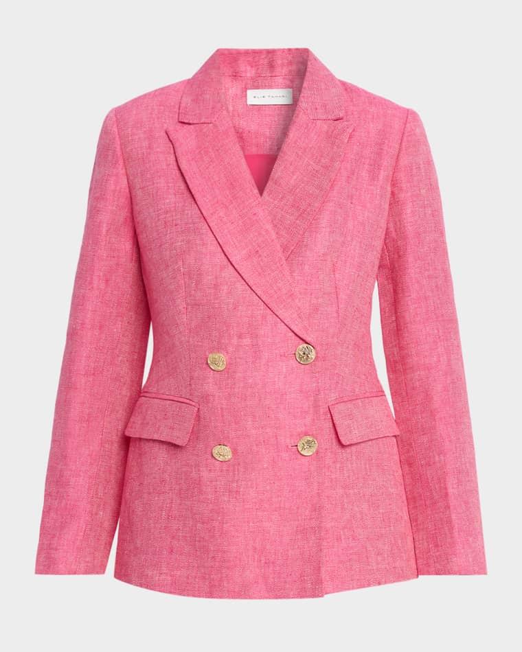 Kenna Double-Breasted Linen Blazer by ELIE TAHARI