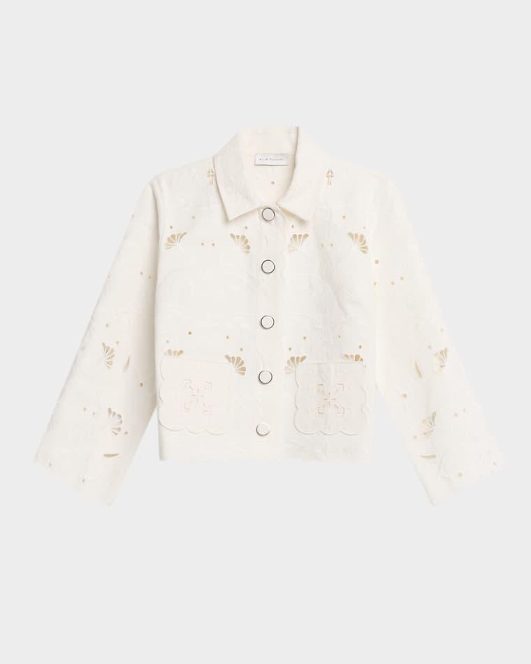 Marianna Eyelet Embroidered Cotton Jacket by ELIE TAHARI