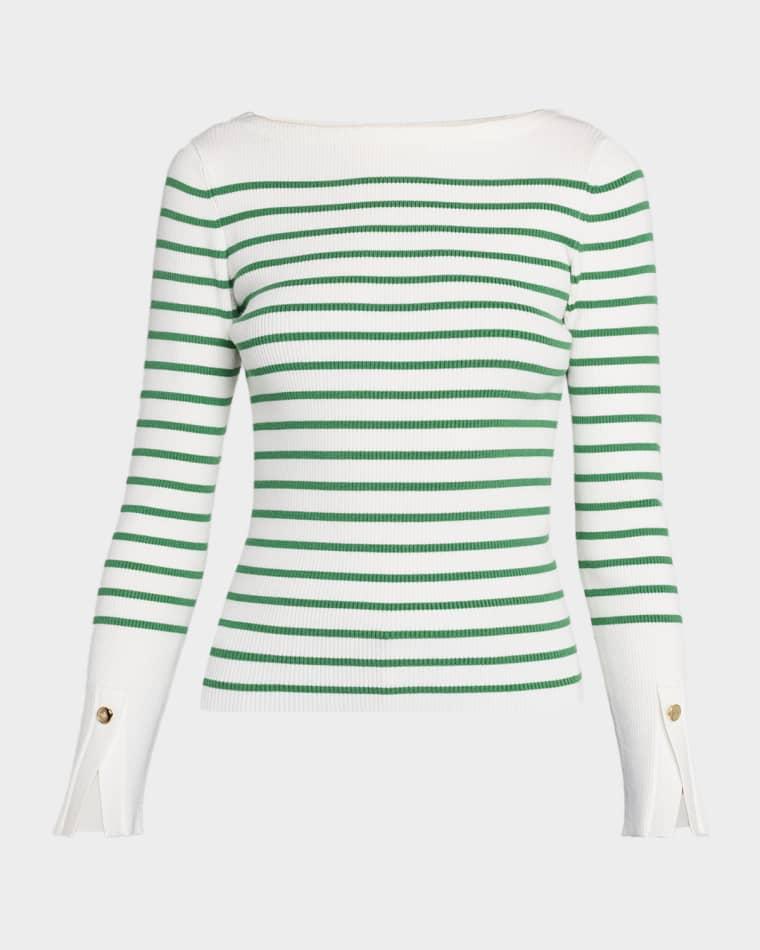Sula Striped Boatneck Sweater by ELIE TAHARI