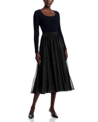 The Angelique Mixed Media Midi Dress by ELIE TAHARI