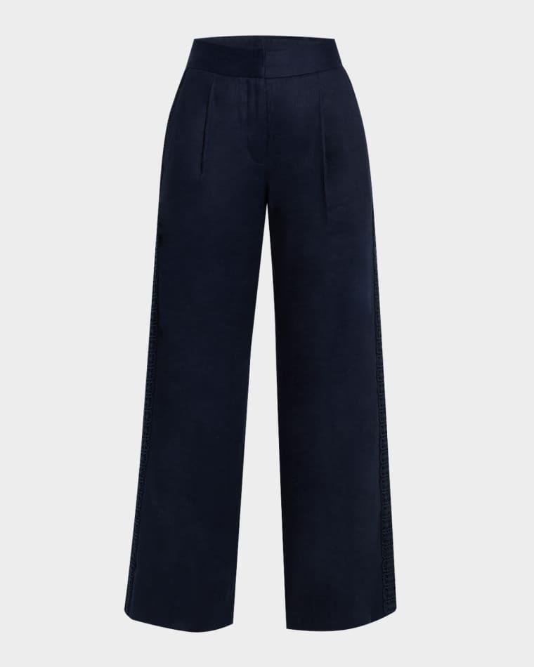 The Aster Lace-Trim Linen Pants by ELIE TAHARI