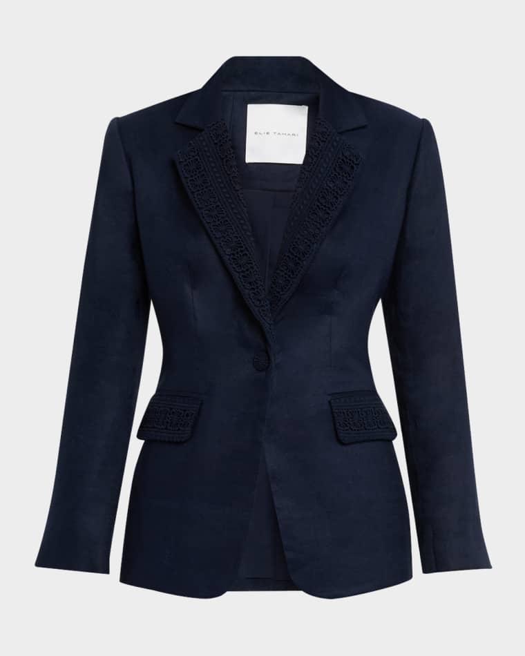 The Aster Single-Button Linen Jacket by ELIE TAHARI