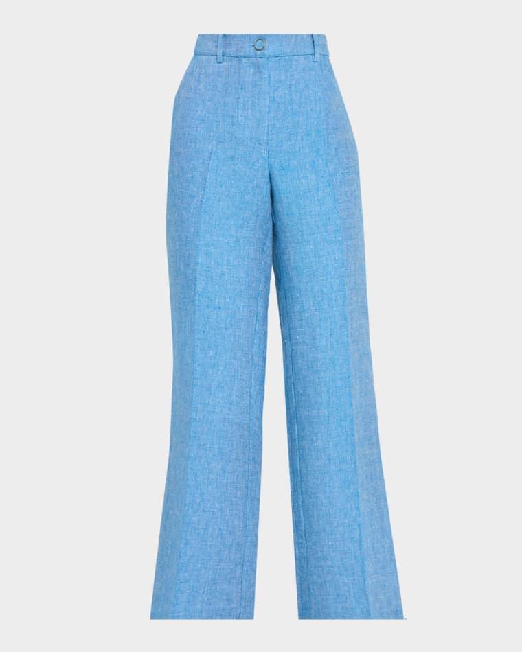 The Edna Wide-Leg Linen Trousers by ELIE TAHARI