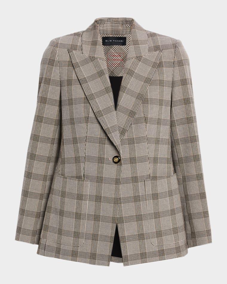 The Elodie Plaid Single-Breasted Blazer by ELIE TAHARI