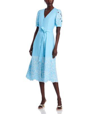The Jade Linen Eyelet Dress by ELIE TAHARI