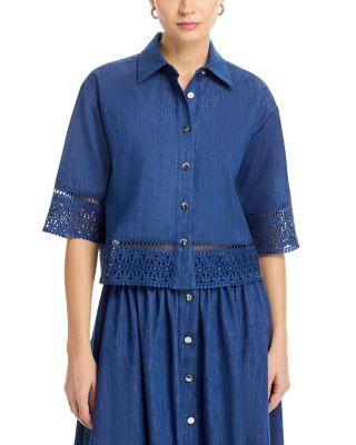The Laylee Denim Top by ELIE TAHARI