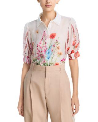 The Lilla Feather Forrest Blouse by ELIE TAHARI