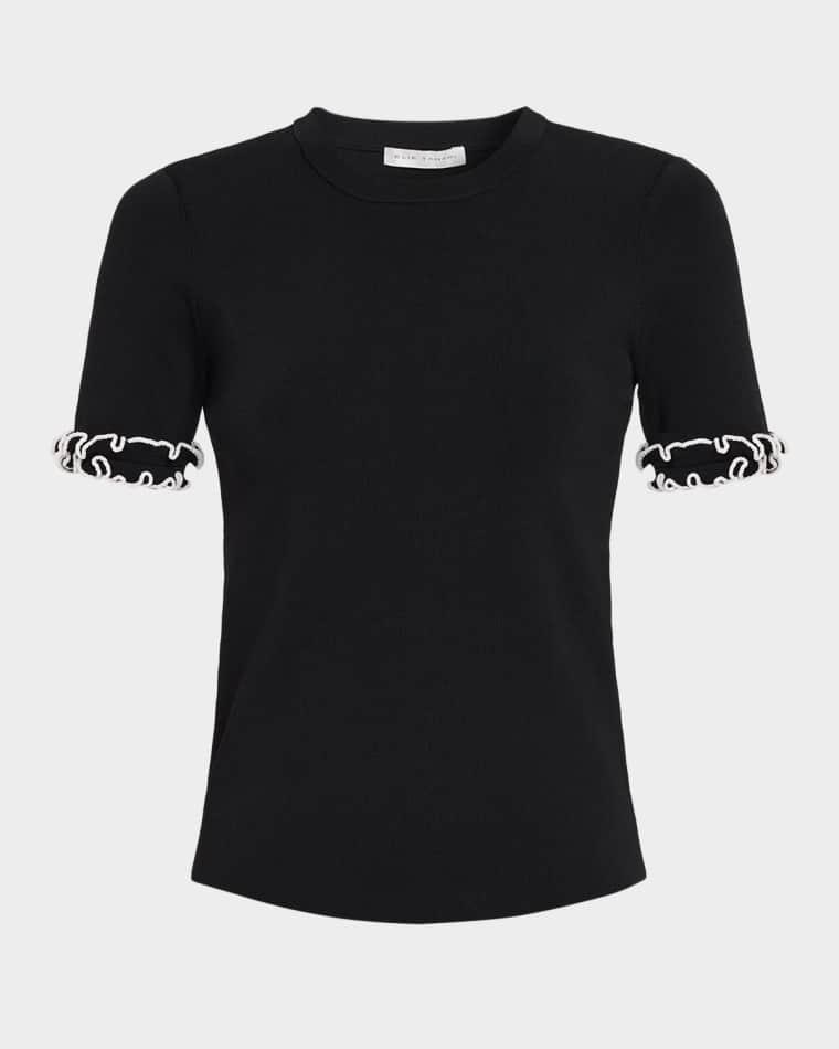 The Rose Ruffle Short-Sleeve Shirt by ELIE TAHARI