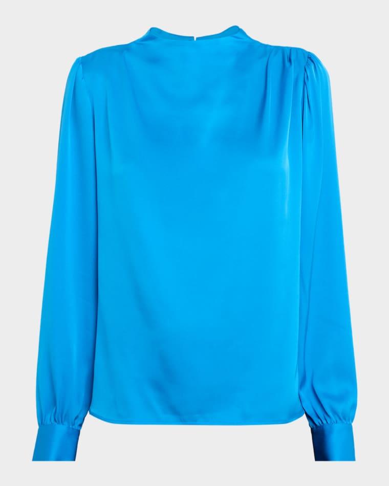 Tien Floral Silk Mock-Turtleneck Blouse by ELIE TAHARI