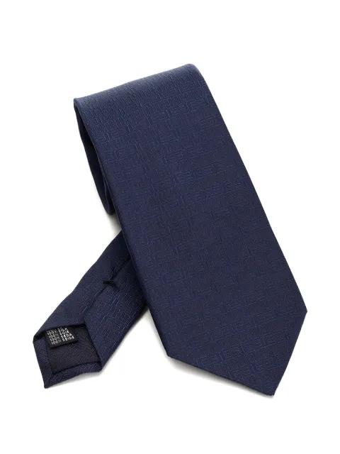 Gemini zodiac-embroidered tie by ELIOS MILANO