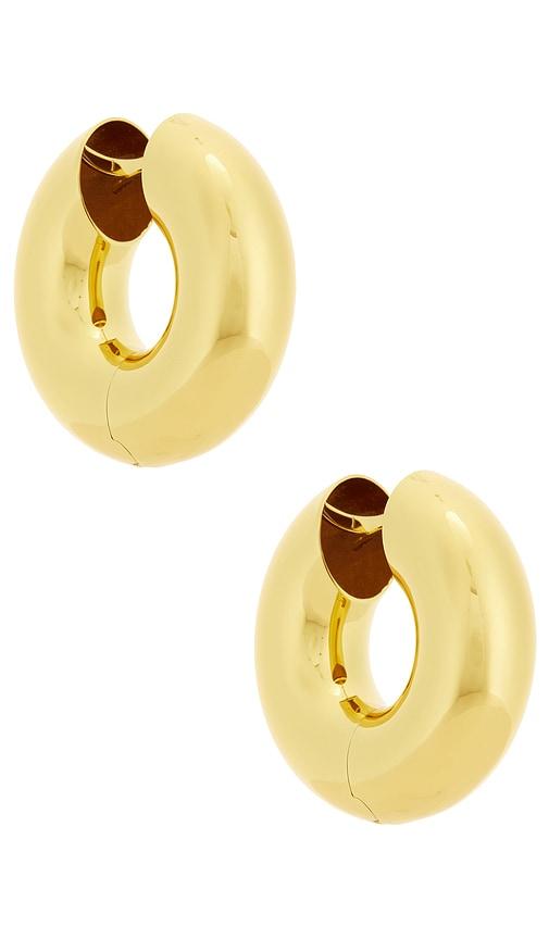Eliou Jumbo Devon Hoop Earrings in Metallic Gold by ELIOU