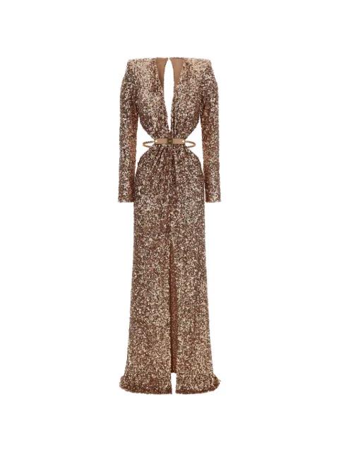 Red Carpet V-neck maxi dress by ELISABETTA FRANCHI