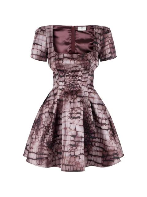 U-neck alligator-patterned mini dress by ELISABETTA FRANCHI