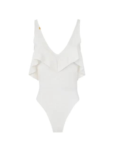 V-neck flounce bodysuit by ELISABETTA FRANCHI