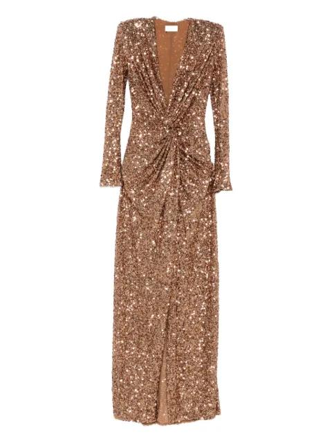 V-neck long-sleeve maxi dress by ELISABETTA FRANCHI