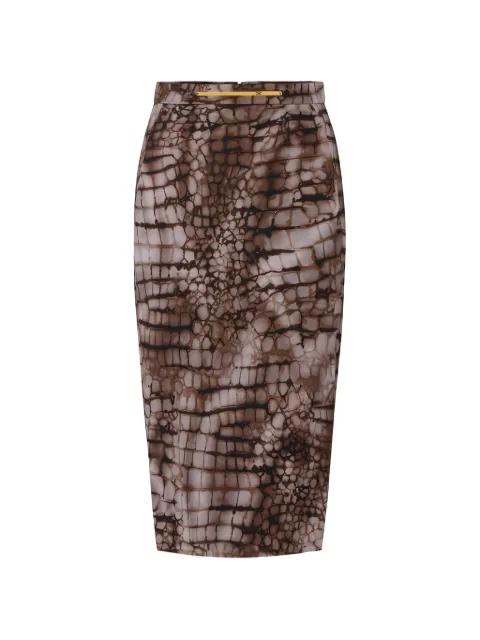 alligator-patterned midi skirt by ELISABETTA FRANCHI