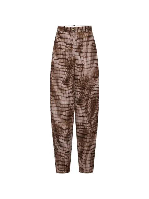 alligator-print buttoned trousers by ELISABETTA FRANCHI
