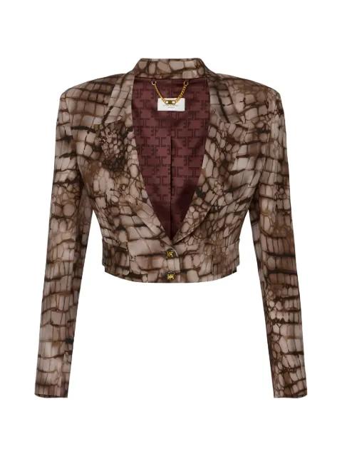 alligator-print cropped jacket by ELISABETTA FRANCHI