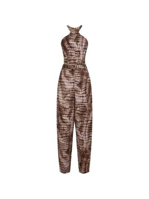 alligator-print racerback jumpsuit by ELISABETTA FRANCHI