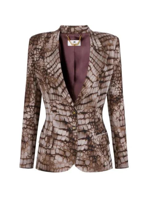 alligator-print single-breasted jacket by ELISABETTA FRANCHI