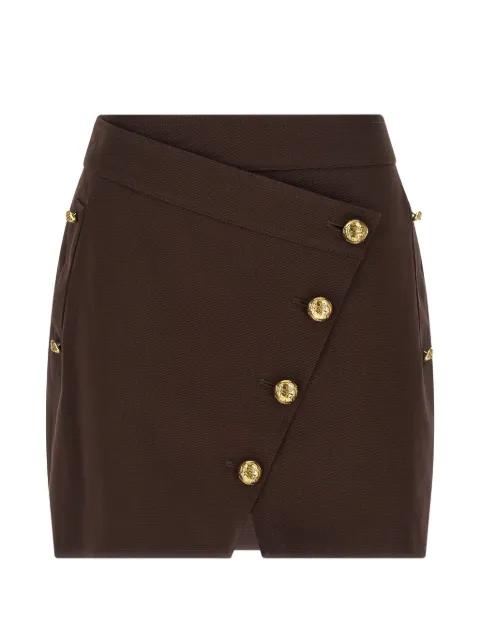 asymmetrical jewel-button mini skirt by ELISABETTA FRANCHI