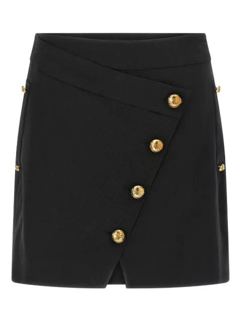 asymmetrical jewel button skirt by ELISABETTA FRANCHI