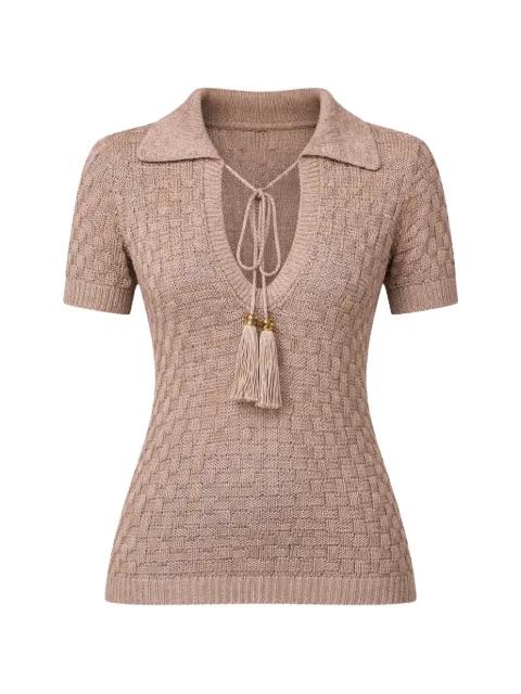 basket-weave tassel-detail polo shirt by ELISABETTA FRANCHI